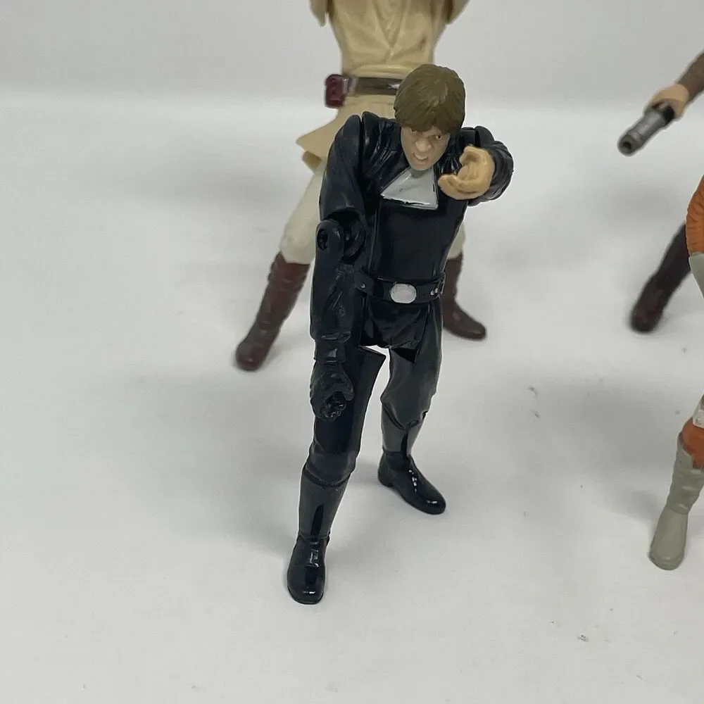 Star Wars Luke Skywalker Figure Lot Han Solo Obi-Wan‎ Anakin 3.75 Hasbro Kenner